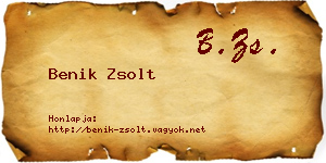 Benik Zsolt névjegykártya