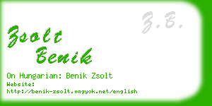 zsolt benik business card